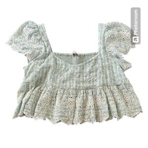 NWT! American eagle cropped babydoll lace top